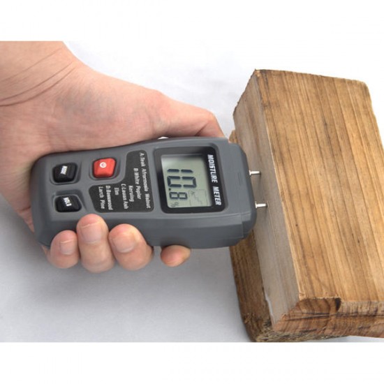 EMT01 Digital LCD Portable 0~99.9% Wood Moisture Meter Integral Pins Auto Power off EMT01 Digital LCD Portable 0~99.9% Wood Moisture Meter Integral Pins Auto Power off
