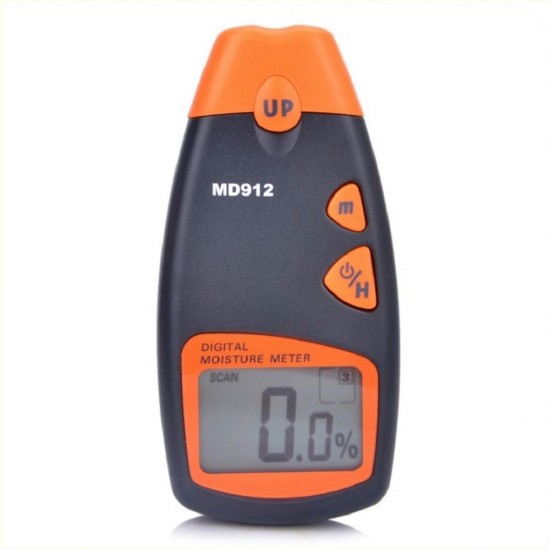 MD912 Portable Wood Moisture Meter Hygrometer Timber Tree Density Digital Electrical Tester Temperature Self-compensation 4 Tree Species Corrections Data Hold