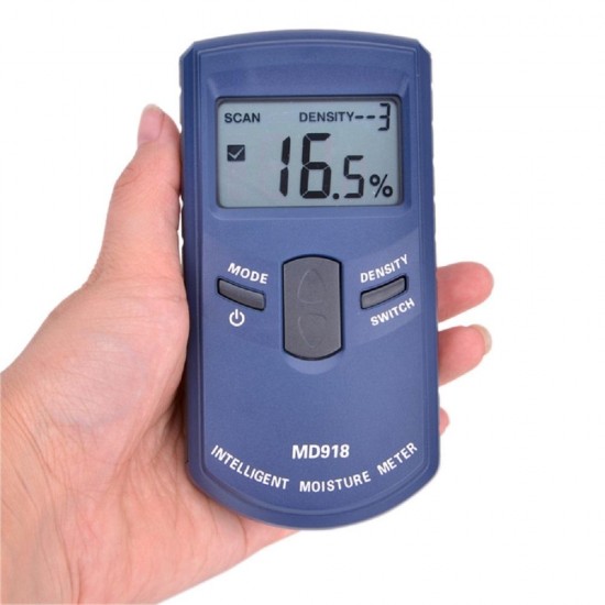 MD918 Inductive Wood Timber Moisture Meter Tester Range 4%~80% High Frequency Electromagnetic Wave Induction Wood Moisture Content Measurement 10 Wood Density Optional