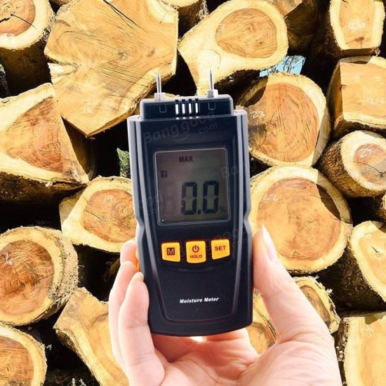 Portable Digital LCD Wood Moisture Meter Damp Detector for Wood Sheetrock Carpets Bamboo Paper