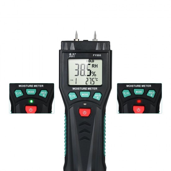 Two Pins Digital Wood Moisture Meter 0-60% Wood Humidity Tester Timber Damp Detector with Large LCD Display Two Pins Digital Wood Moisture Meter 0-60% Wood Humidity Tester Timber Damp Detector with Large LCD Display