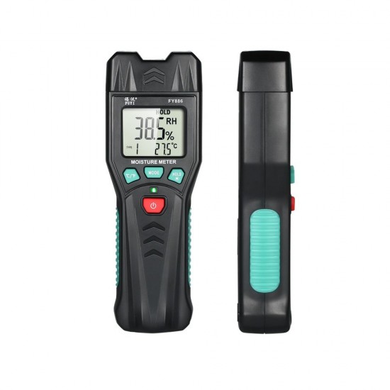 Two Pins Digital Wood Moisture Meter 0-60% Wood Humidity Tester Timber Damp Detector with Large LCD Display