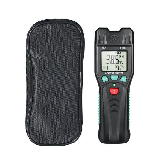 Two Pins Digital Wood Moisture Meter 0-60% Wood Humidity Tester Timber Damp Detector with Large LCD Display