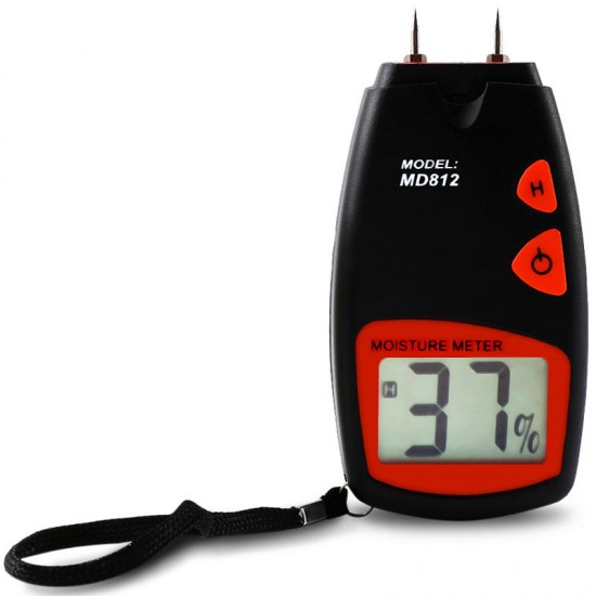 MD812 Digital Wood Moisture Meter Humidity Tester Timber Damp Detector with LCD Display Two Pins