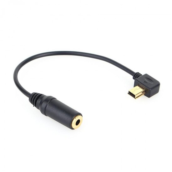 Black Color Mini USB to 3.5mm Microphone Adapter Transfer Cable Wire for Gopro Hero 3 3 Plus 4