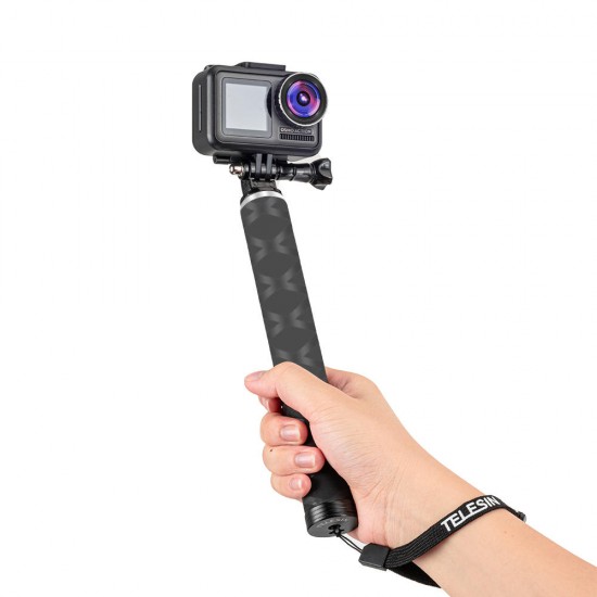 GP-MNP-90T 90cm Carbon Fiber Foldable Extendable Selfie Stick with Tripod for Action Sports Camera Smartphone