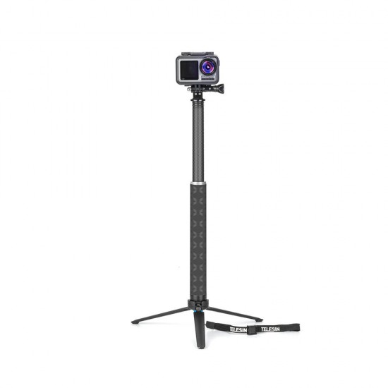GP-MNP-90T 90cm Carbon Fiber Foldable Extendable Selfie Stick with Tripod for Action Sports Camera Smartphone GP-MNP-90T 90cm Carbon Fiber Foldable Extendable Selfie Stick with Tripod for Action Sports Camera Smartphone