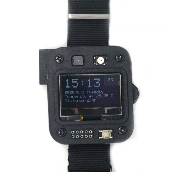 BAD Watch Programmable Watch Atmega32u4 USB Laser VL53L0 Distance Sensor Temperture RTC with 800mAh Battery BAD Watch Programmable Watch Atmega32u4 USB Laser VL53L0 Distance Sensor Temperture RTC with 800mAh Battery