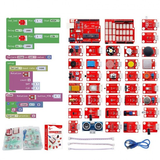 24 In 1 Sensor Kit UNO R3 Development Module Board Starter Learning Kit Free Tutorial for Arduino - products that work with official Arduino boards 24 In 1 Sensor Kit UNO R3 Development Module Board Starter Learning Kit Free Tutorial for Arduino - products that work with official Arduino boards