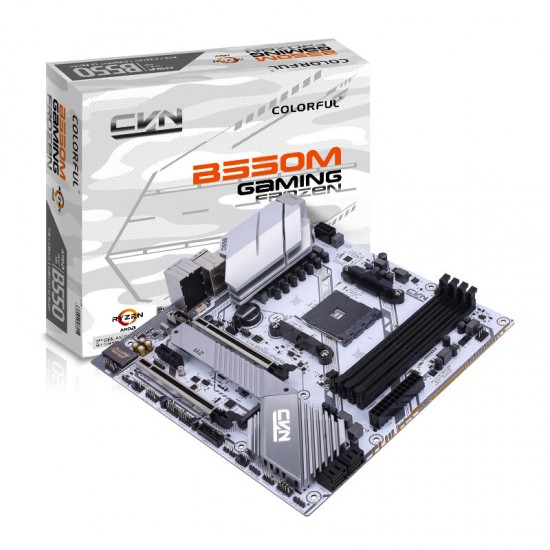 Colorful CVN B550M GAMING FROZEN V14 Computer Motherboard 4* DDR4 Memory OC Support AMD Socket AM4 and 3rd Generation AMD Ryzen Processors