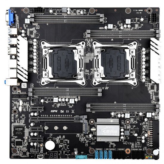 x99 Dual CPU Motherboards Socket LGA 2011-3 Dual Gigabit Ethernet VGA USB3.0 10* SATA3.0 NVMe M.2, 8* DDR4 Up to 256GB