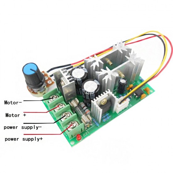 5Pcs DC 10-60V 20A 1200W Motor Speed Control PWM Motor Speed Controller Switch 20A Current Regulator High Power Module