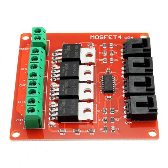 Four Channel 4 Route IRF540 MOSFET Button Switch Module For Motor Drives Lighting Dimmer Four Channel 4 Route IRF540 MOSFET Button Switch Module For Motor Drives Lighting Dimmer
