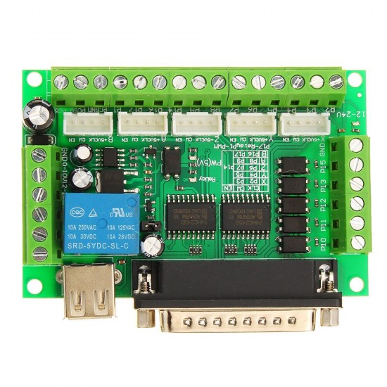 5 Axis CNC Interface Board For Stepper Motor Driver Mach3 With USB Cable 5 Axis CNC Interface Board For Stepper Motor Driver Mach3 With USB Cable