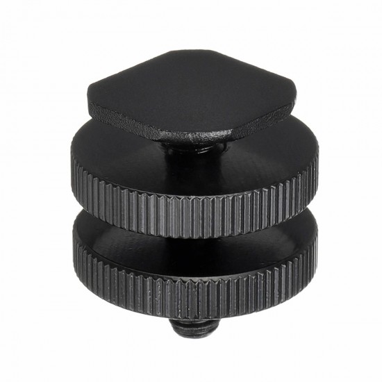 1/4 Inch Dual Thumb Screw Flash Cold Hot Shoe Camera Adapter Mount for GoPro DSLR