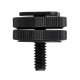 1/4 Inch Dual Thumb Screw Flash Cold Hot Shoe Camera Adapter Mount for GoPro DSLR