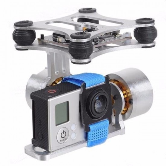 2-Axis Aluminum Brushless Camera Mount Gimbal Frame for Gopro Hero 2 3 DJI Phantom 2