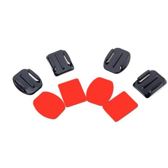 2 Flat and 2 Curved Adhesive Mount With Adhesive Pads For Gopro Yi SJ4000 Sport Camera