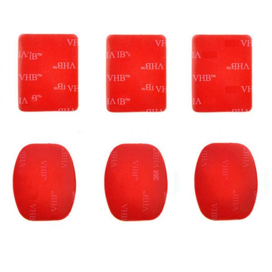 3 Flat Mount Stickers 3 Curved VHB Adhesive Pad Stickers for Gopro Sjcam Yi Action Camera 3 Flat Mount Stickers 3 Curved VHB Adhesive Pad Stickers for Gopro Sjcam Yi Action Camera