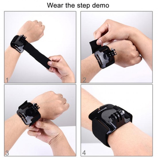 Hand Wrist Arm Leg Straps 360-degree Rotation Mount for Gopro SJCAM Yi Action Camera