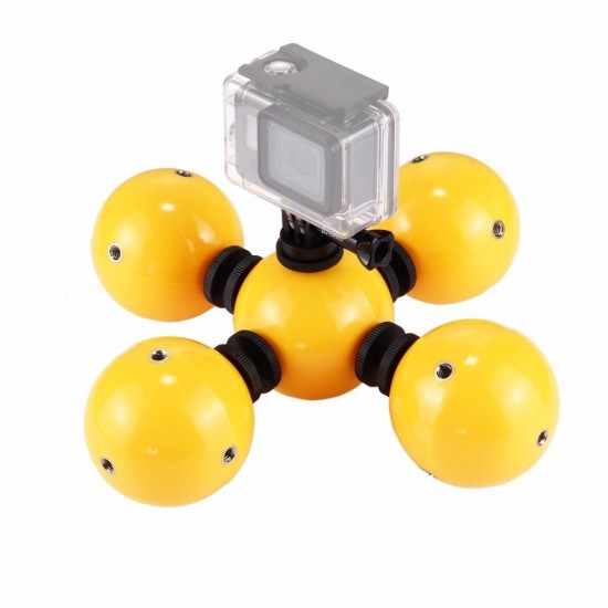 PU209 Bobber Diving Floaty Water Surface Shooting Ball Holder Yellow for Action Sport Camera