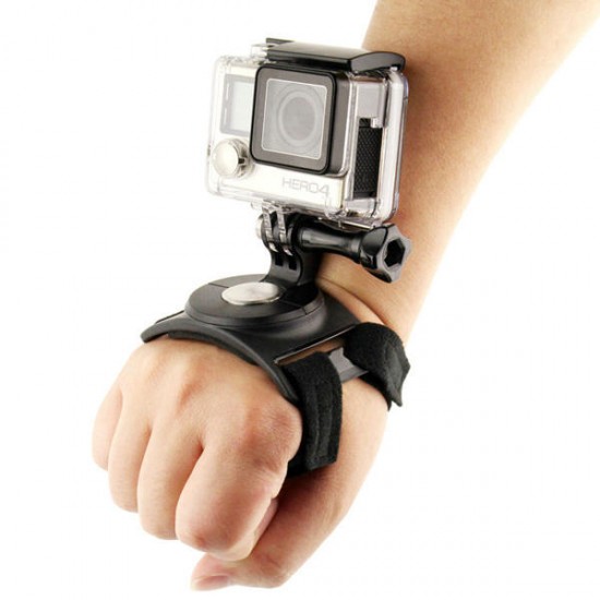 3 in 1 360 Degree Rotary Glove Wrist Leg Strap Mount for Gopro SJCAM Yi Sports Camera