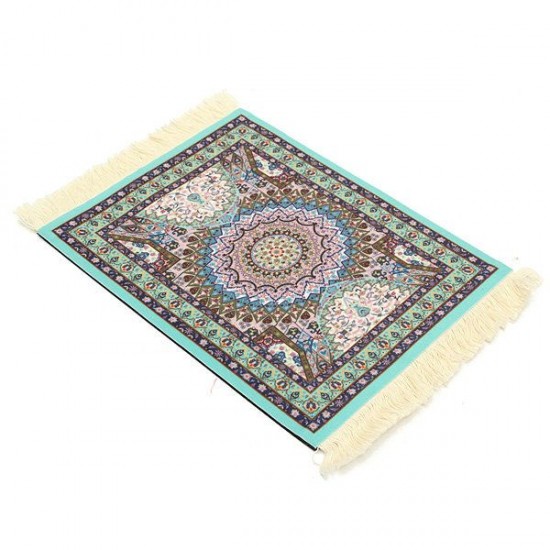 28cm x 18cm Light Blue Bohemia Style Persian Rug Mouse Pad For Desktop PC Laptop Computer