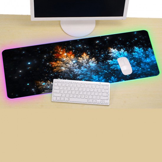 Fluorescent Trees Mouse Pad RGB Non-Slip Thickened Rubber Keyboard Mouse Gaming Pad Desktop Mat