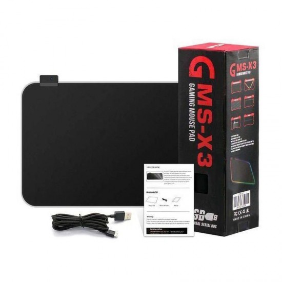 GMS-X5 RGB Light Gaming Mouse Pad Keyboard Mat USB Interface Computer Mousepad Desktop Backlit Mat