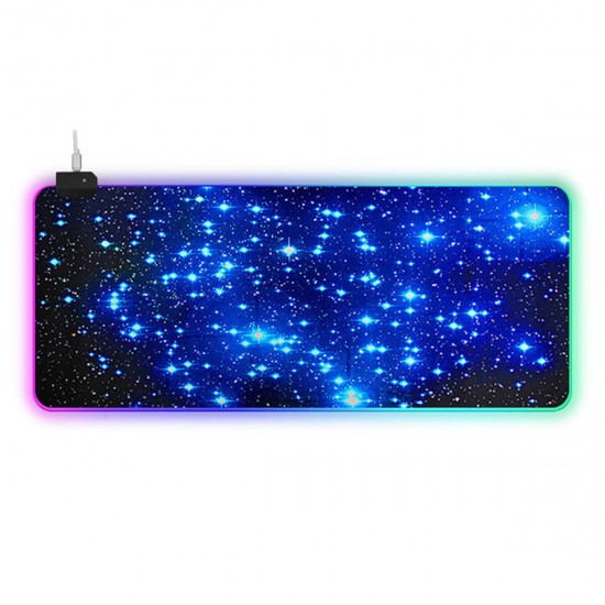 Galaxy RGB Mouse Pad Gaming Keyboard Pad Non-slip Rubber Desktop Table Protective Mat for Home Office