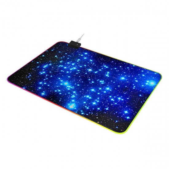 Galaxy RGB Mouse Pad Gaming Keyboard Pad Non-slip Rubber Desktop Table Protective Mat for Home Office