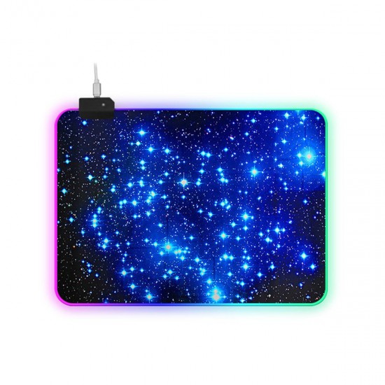 Galaxy RGB Mouse Pad Gaming Keyboard Pad Non-slip Rubber Desktop Table Protective Mat for Home Office