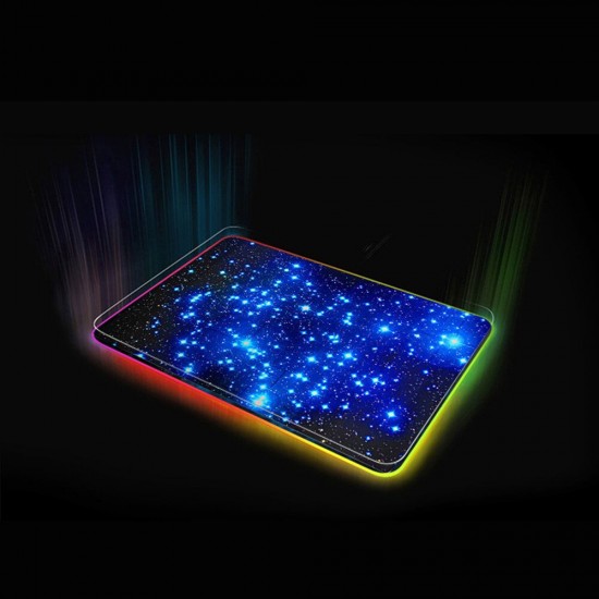 Galaxy RGB Mouse Pad Gaming Keyboard Pad Non-slip Rubber Desktop Table Protective Mat for Home Office