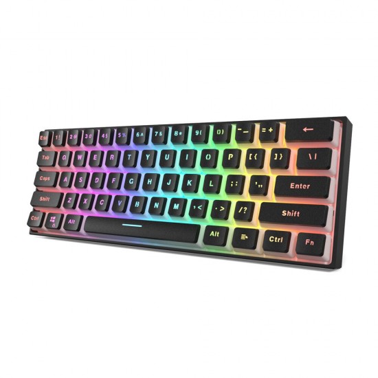 MK61 Wired Mechanical Keyboard Gateron Optical Switch Pudding Keycaps RGB 61 Keys Hot Swappable Gaming Keyboard