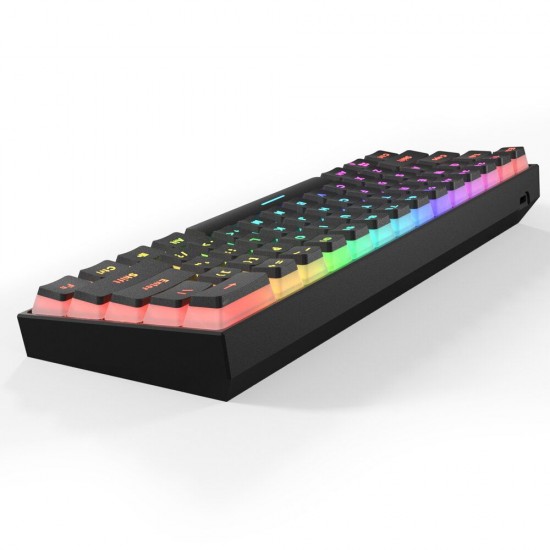 MK61 Wired Mechanical Keyboard Gateron Optical Switch Pudding Keycaps RGB 61 Keys Hot Swappable Gaming Keyboard