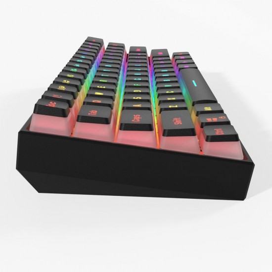 MK61 Wired Mechanical Keyboard Gateron Optical Switch Pudding Keycaps RGB 61 Keys Hot Swappable Gaming Keyboard