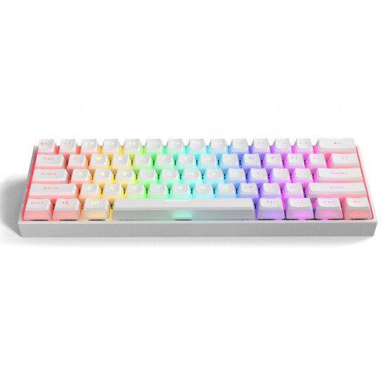 MK61 Wired Mechanical Keyboard Gateron Optical Switch Pudding Keycaps RGB 61 Keys Hot Swappable Gaming Keyboard