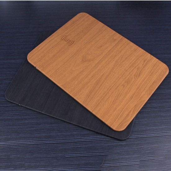 OJD-19 Wireless Fast Charger Charging Wood Grain Mouse Pad Mat for Samsung S10+ HUAWEI and Gaming Mouse