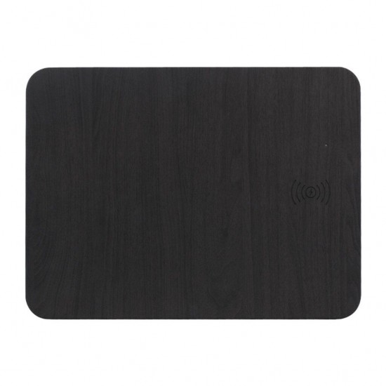 OJD-19 Wireless Fast Charger Charging Wood Grain Mouse Pad Mat for Samsung S10+ HUAWEI and Gaming Mouse