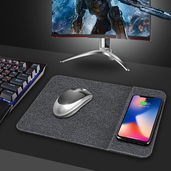 OJD-38 Wireless Fast Charger Charging Folding height Mouse Pad Mat for Samsung S10+ HUAWEI and Gaming Mouse