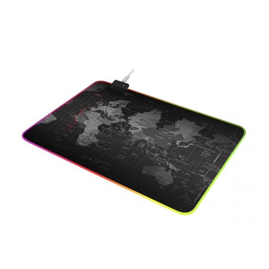 RGB Magic USB Wired Mouse Pad LED Map Luminous Mouse Mat Rubber Luminous Single Side Anti-slip Mat