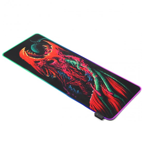 RGB Mouse Pad Gaming Keyboard Pad Non-slip Rubber Desktop Table Protective Mat for Home Office
