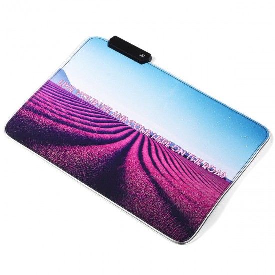The Lavender USB Wired Colorful LED Backlit Mouse Pad for Gaming Mouse E-Sport