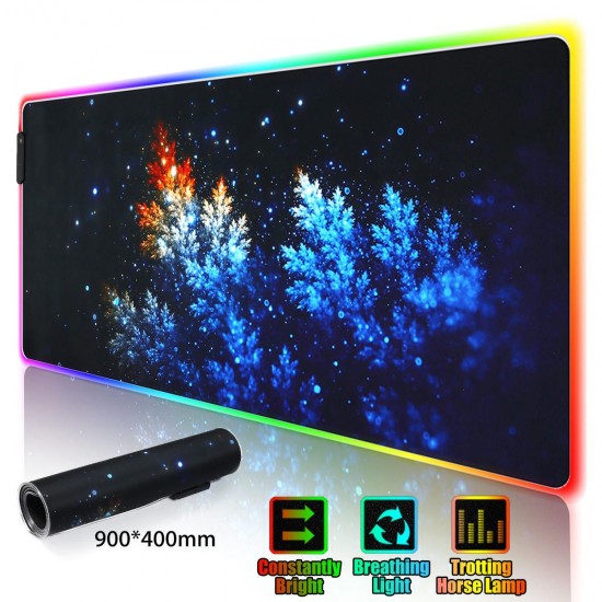 The Mangrove Honeysuckle USB Wired RGB Colorful Backlit LED Mouse Pad for Gaming Mouse E-Sport