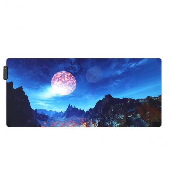 USB Wired RGB Colorful Backlit LED Mouse Pad for Gaming Mouse