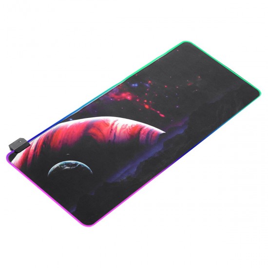 USB LED Gaming Mouse Pad RGB Glowing Single Side Desk Keyboard Mat Rubber Antiskid Computer Laptop Mat