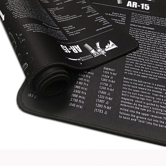 AR-15 Mouse Pad Large Size Rubber Gaming Keyboard Pad Desktop Table Protective Mat for Home Office