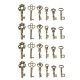 24 Antique Old Vintage Look Skeleton Keys Lot Bronze Tone Pendants Jewelry Mix Set