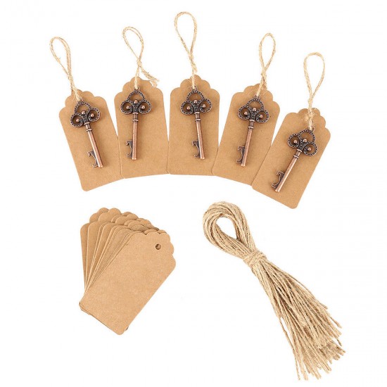 50pcs Antique Skeleton Key Bottle Opener Multifunctional Tools with Kraft Tag Card 50pcs Antique Skeleton Key Bottle Opener Multifunctional Tools with Kraft Tag Card