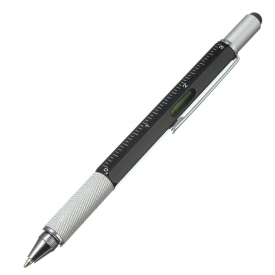 6 in 1 Metal Multitool Pen Handy Screwdriver Ruler Spirit Level